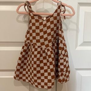 Rylee and Cru brown checkered dress